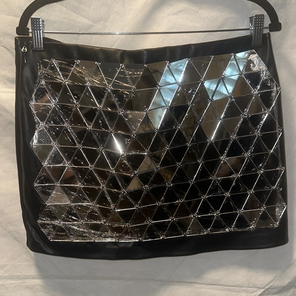 Geometric Black and Silver Women's Skirt